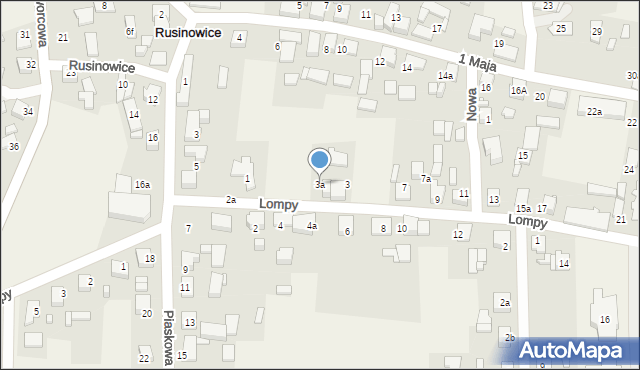 Rusinowice, Lompy Józefa, 3a, mapa Rusinowice