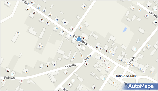 Rutki-Kossaki, Łomżyńska, 9A, mapa Rutki-Kossaki