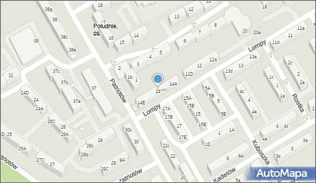 Rybnik, Lompy Józefa, 14, mapa Rybnika
