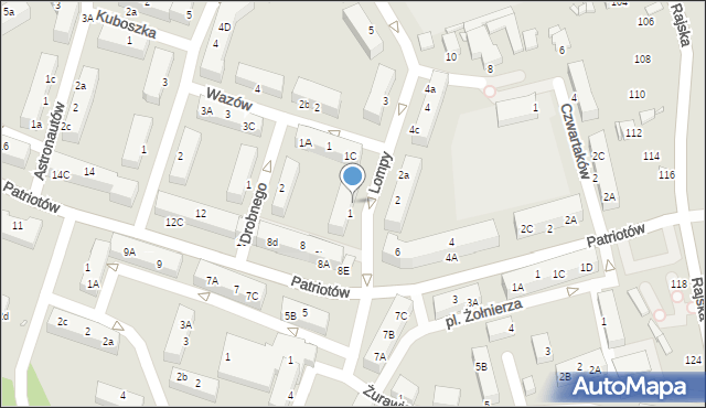 Rybnik, Lompy Józefa, 1b, mapa Rybnika