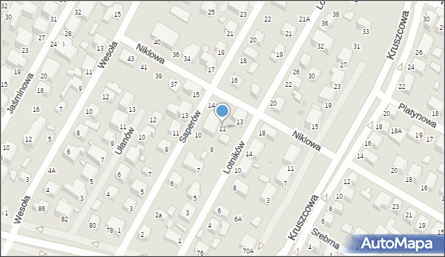 Siedlce, Lotników, 11, mapa Siedlce