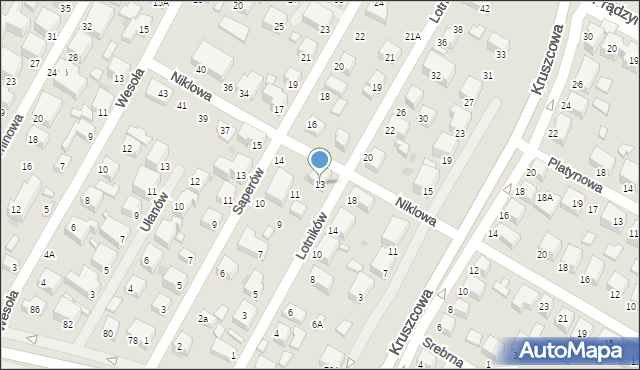 Siedlce, Lotników, 13, mapa Siedlce