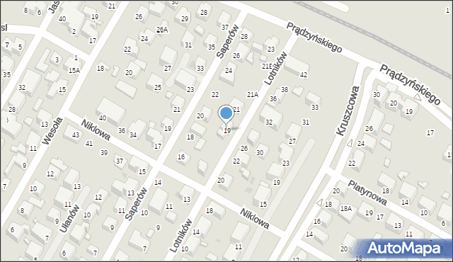 Siedlce, Lotników, 19, mapa Siedlce
