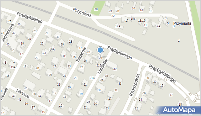 Siedlce, Lotników, 23, mapa Siedlce