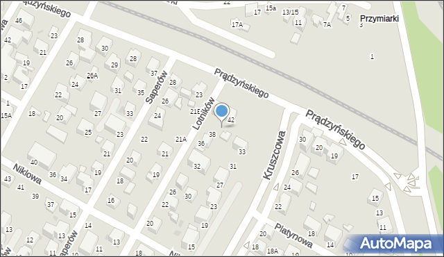 Siedlce, Lotników, 40, mapa Siedlce