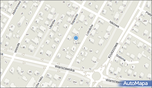 Siedlce, Lotników, 5, mapa Siedlce