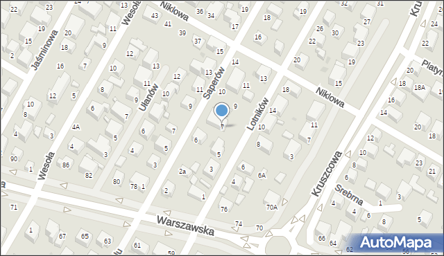Siedlce, Lotników, 7, mapa Siedlce