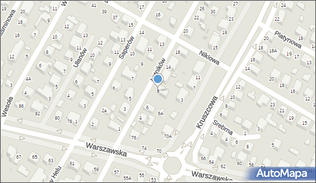 Siedlce, Lotników, 8, mapa Siedlce