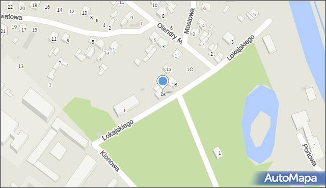 Sieradz, Lokajskiego Eugeniusza, 1a, mapa Sieradz