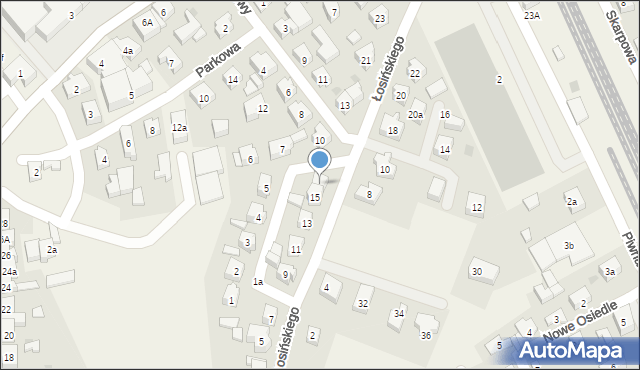 Sierakowice, Łosińskiego B., ks., 17, mapa Sierakowice