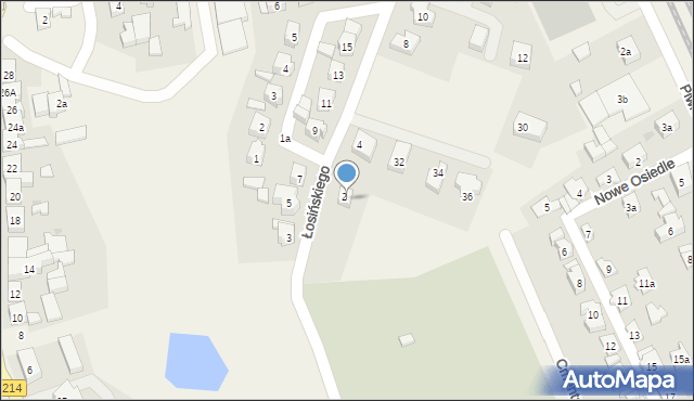 Sierakowice, Łosińskiego B., ks., 6, mapa Sierakowice