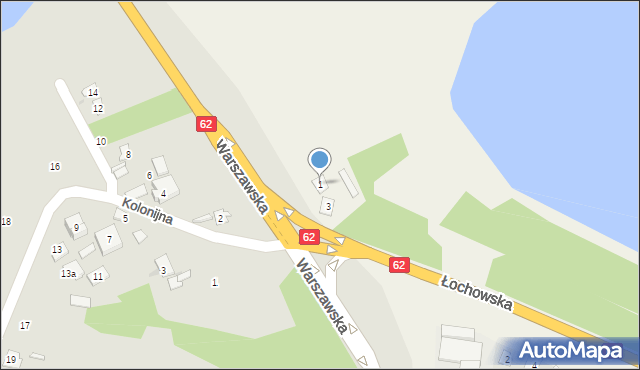 Skuszew, Łochowska, 1, mapa Skuszew