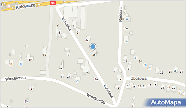 Sławków, Łosińska, 2c, mapa Sławków