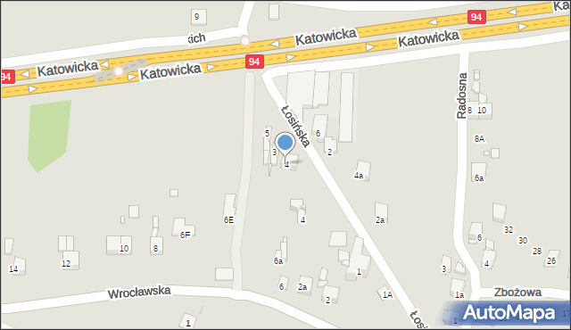 Sławków, Łosińska, 4, mapa Sławków