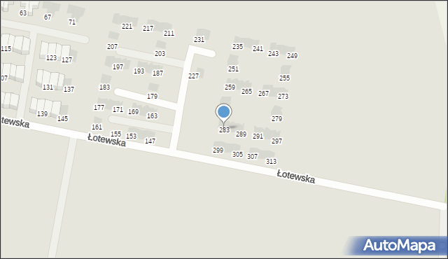 Słupsk, Łotewska, 283, mapa Słupska