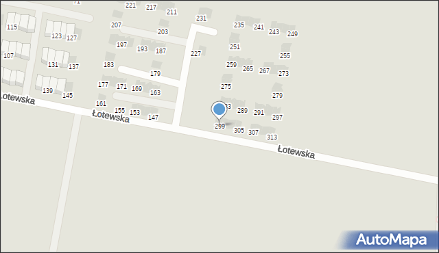 Słupsk, Łotewska, 299, mapa Słupska