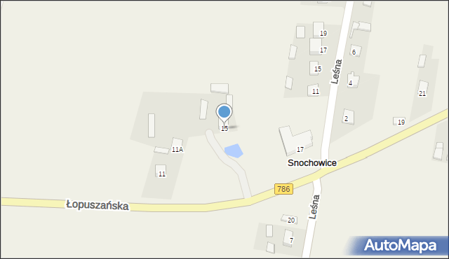 Snochowice, Łopuszańska, 15, mapa Snochowice