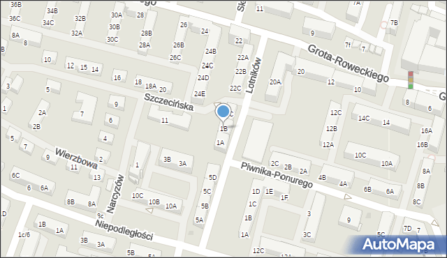 Sosnowiec, Lotników, 1B, mapa Sosnowca