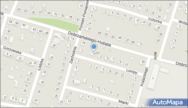 Sosnowiec, Lompy Józefa, 1, mapa Sosnowca