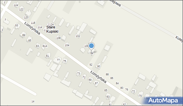 Stare Kupiski, Łomżyńska, 94, mapa Stare Kupiski