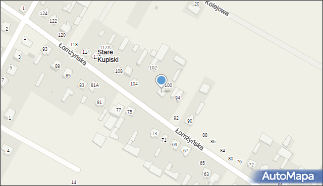 Stare Kupiski, Łomżyńska, 98, mapa Stare Kupiski