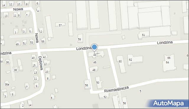 Strumień, Londzina Józefa, ks., 44, mapa Strumień