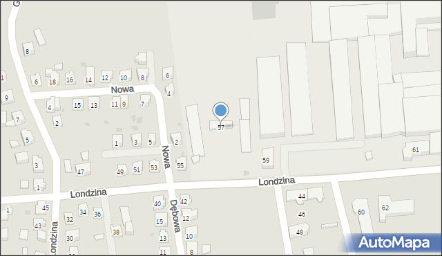 Strumień, Londzina Józefa, ks., 57, mapa Strumień