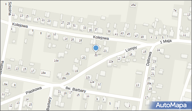 Strzebiń, Lompy Józefa, 21, mapa Strzebiń