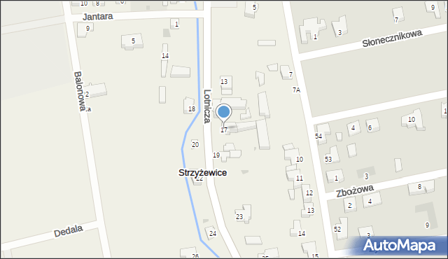 Strzyżewice, Lotnicza, 17, mapa Strzyżewice