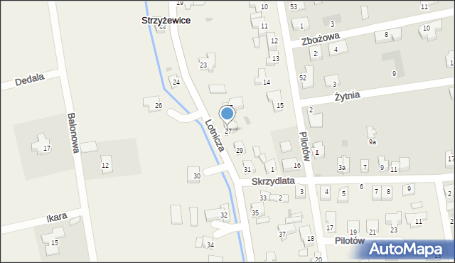 Strzyżewice, Lotnicza, 27, mapa Strzyżewice