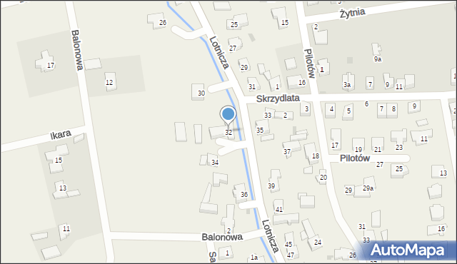 Strzyżewice, Lotnicza, 32, mapa Strzyżewice