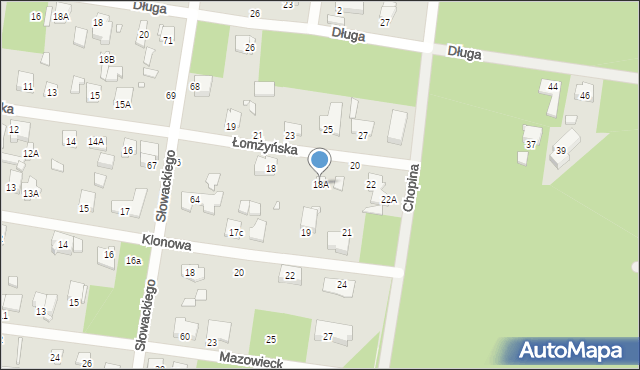 Sulejówek, Łomżyńska, 18A, mapa Sulejówek
