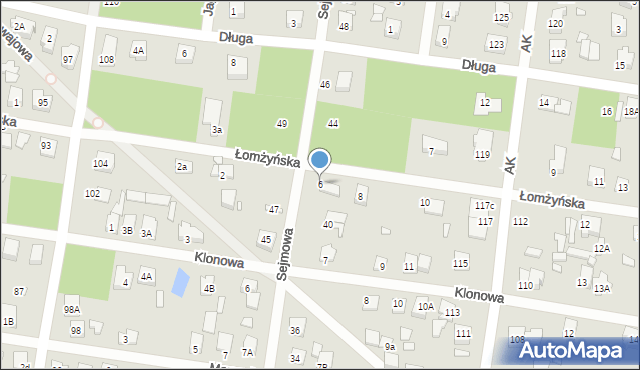 Sulejówek, Łomżyńska, 6, mapa Sulejówek