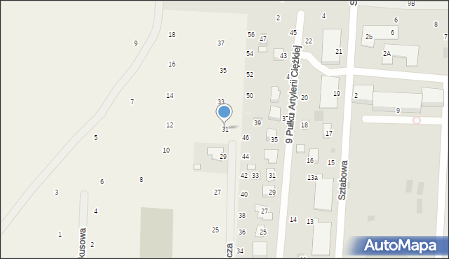 Suszno, Lotnicza, 31, mapa Suszno