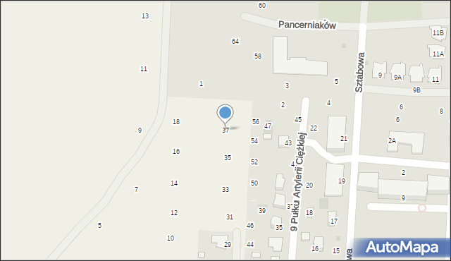 Suszno, Lotnicza, 37, mapa Suszno