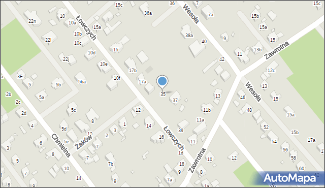 Szczecin, Łowczych, 35, mapa Szczecina