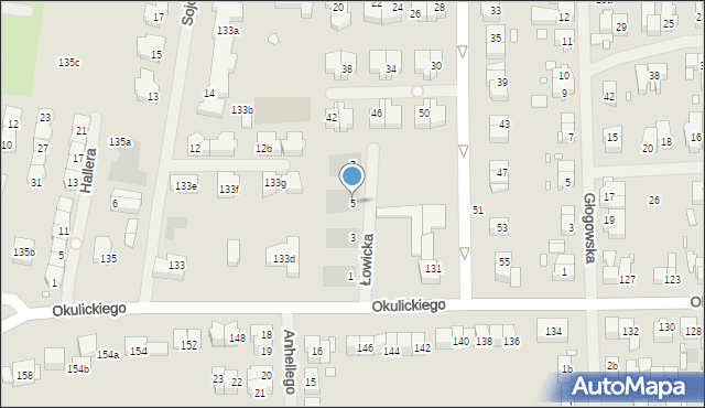 Szczecin, Łowicka, 5, mapa Szczecina