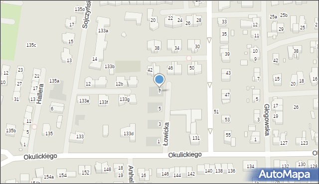 Szczecin, Łowicka, 7, mapa Szczecina