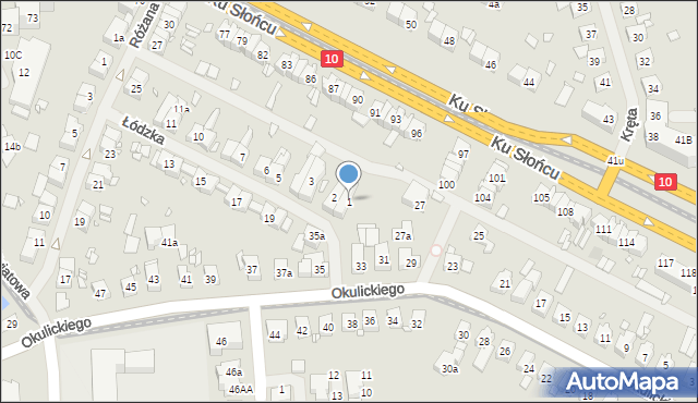 Szczecin, Łódzka, 1, mapa Szczecina