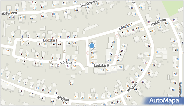 Szczecinek, Łódzka I, 66, mapa Szczecinek