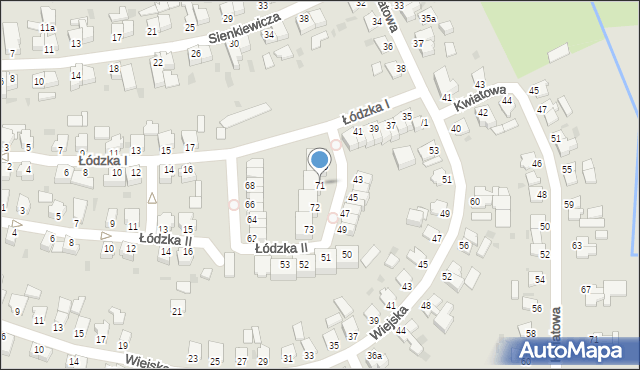 Szczecinek, Łódzka I, 71, mapa Szczecinek
