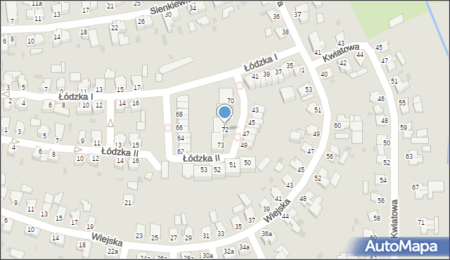 Szczecinek, Łódzka I, 72, mapa Szczecinek
