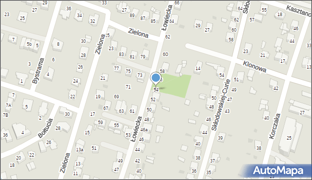 Tarnowskie Góry, Łowiecka, 54, mapa Tarnowskie Góry