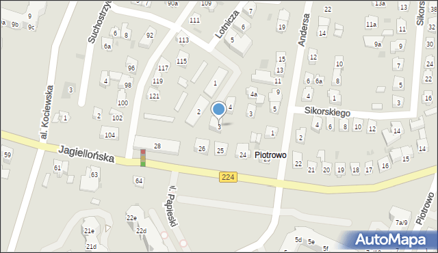 Tczew, Lotnicza, 3, mapa Tczew