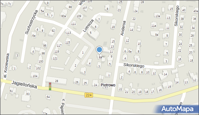 Tczew, Lotnicza, 4a, mapa Tczew