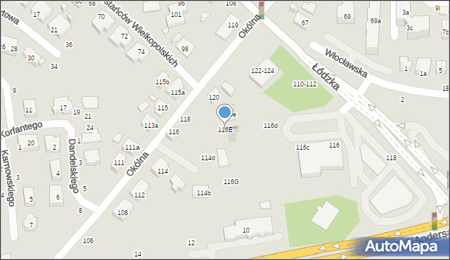 Toruń, Łódzka, 116E, mapa Torunia