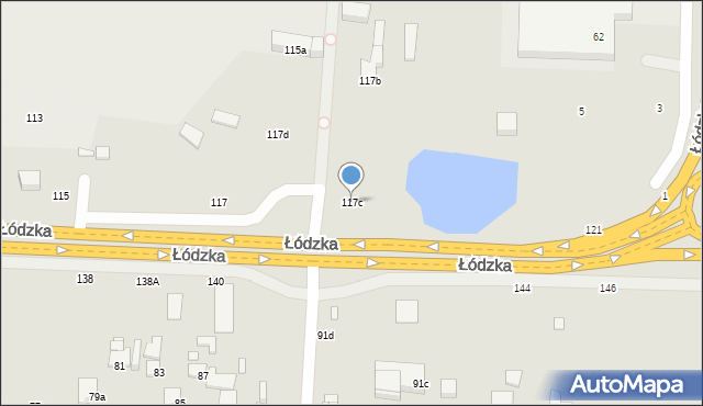 Toruń, Łódzka, 117c, mapa Torunia