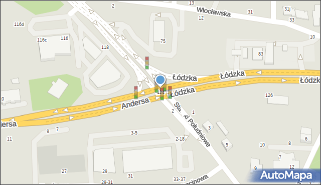 Toruń, Łódzka, 124, mapa Torunia