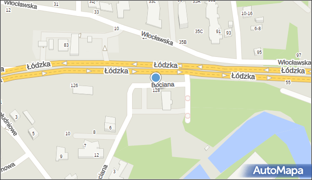 Toruń, Łódzka, 128, mapa Torunia