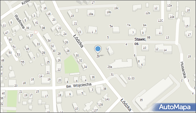 Toruń, Łódzka, 29, mapa Torunia